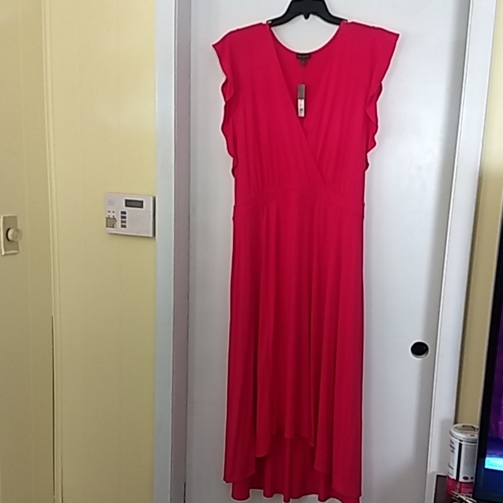 Beautiful pink high- low maxi with belt